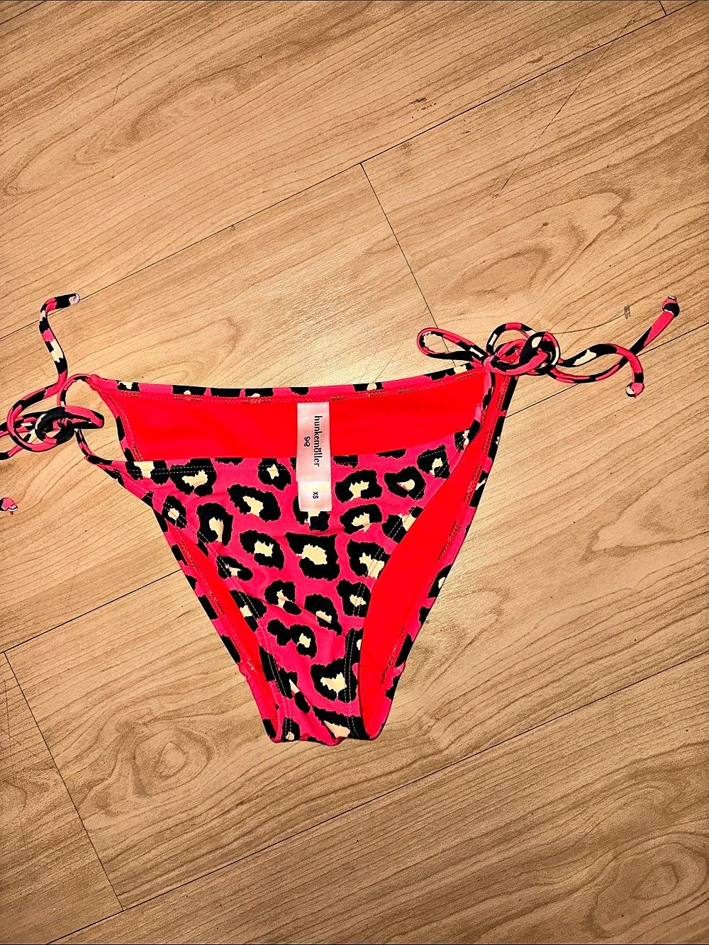 Hunkemöller Leopard Print Bikini Bottom in Pink & Black